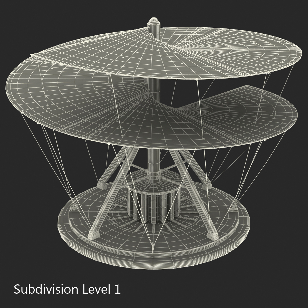 Leonardo da Vinci Aerial Screw Rigged 3D