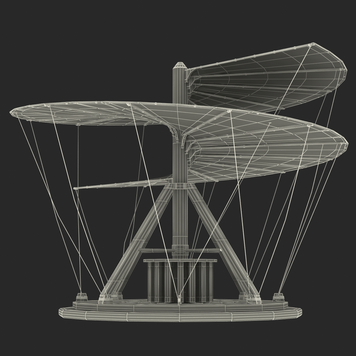 Leonardo da Vinci Aerial Screw Rigged 3D