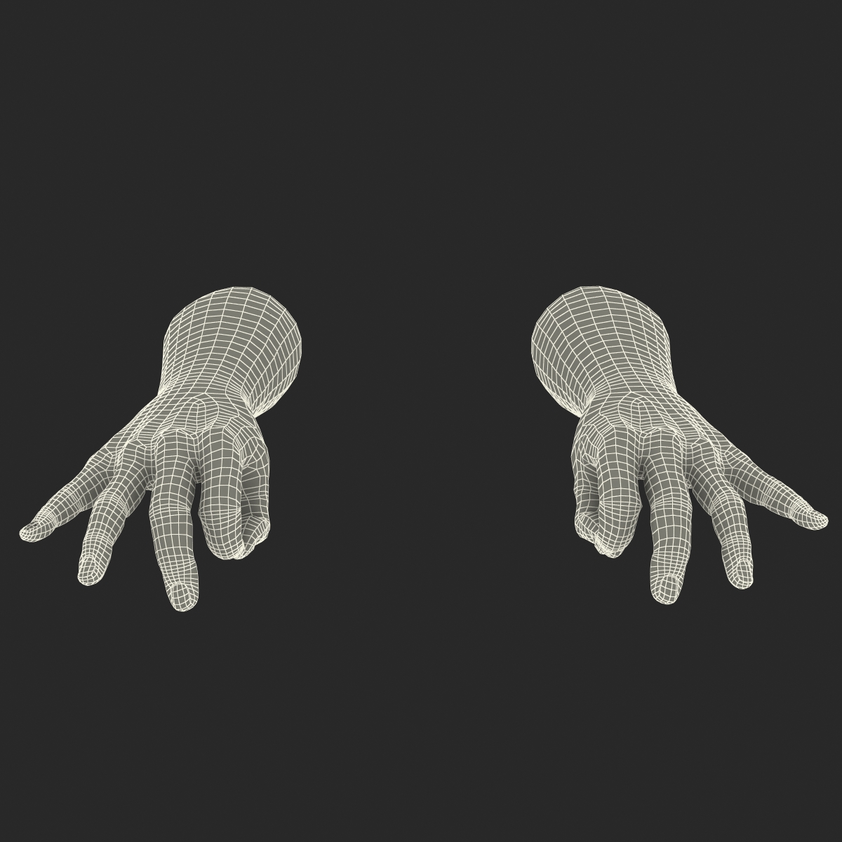 3D model African Man Hands 2 with Fur Pose 5