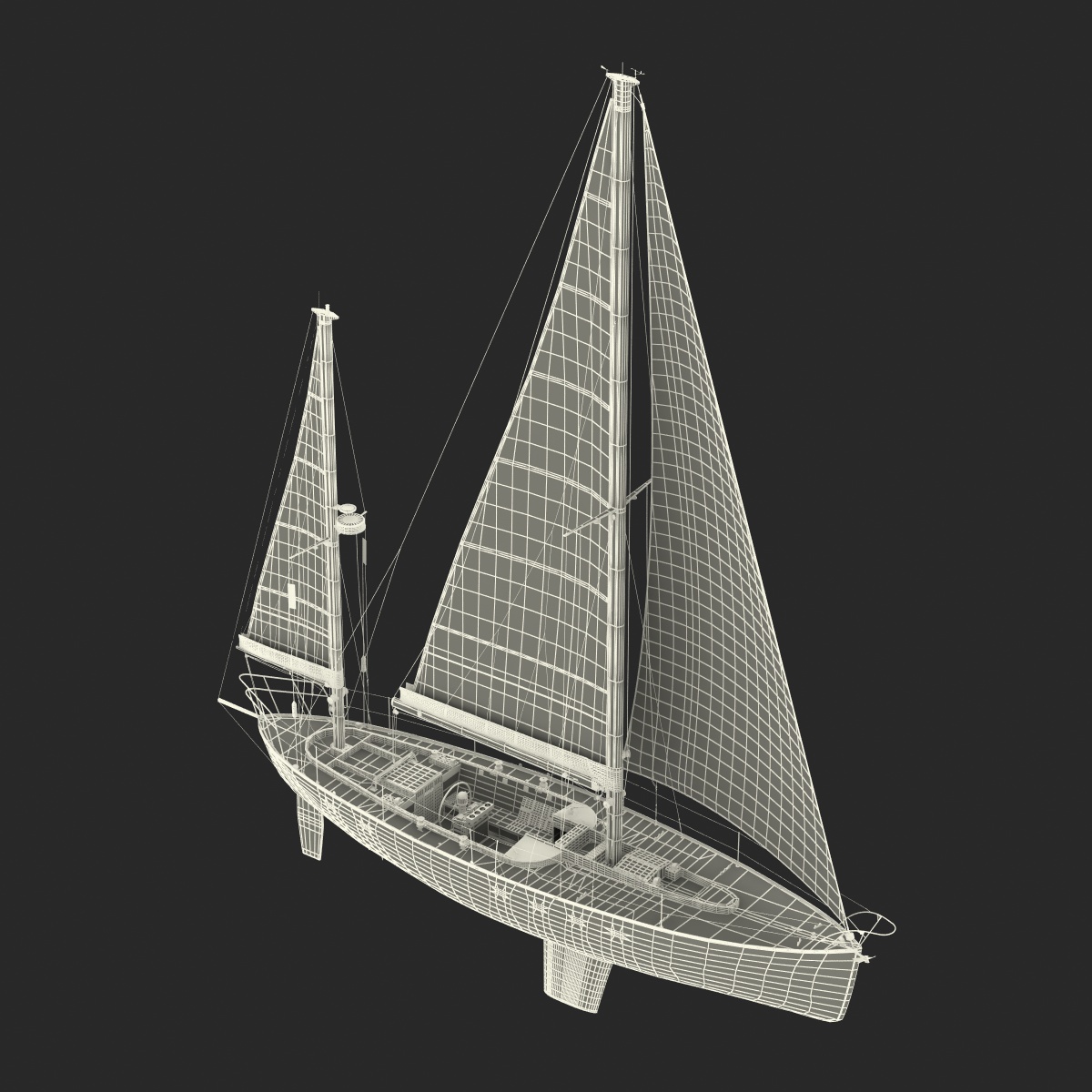 3D Sailing Yacht model