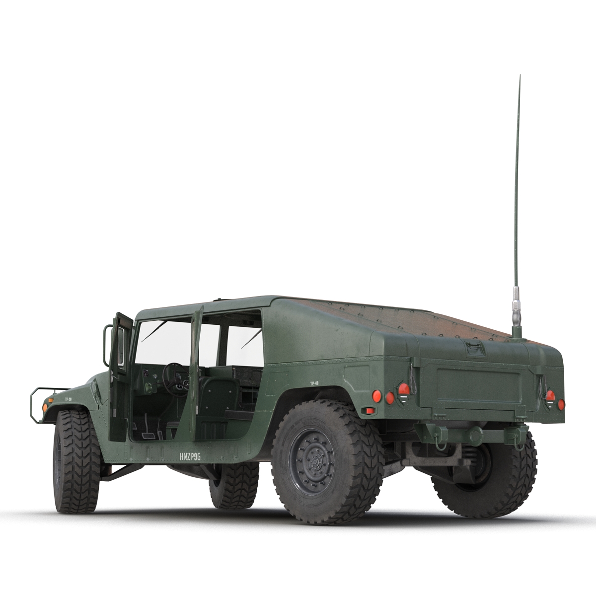 3D Humvee Rigged model