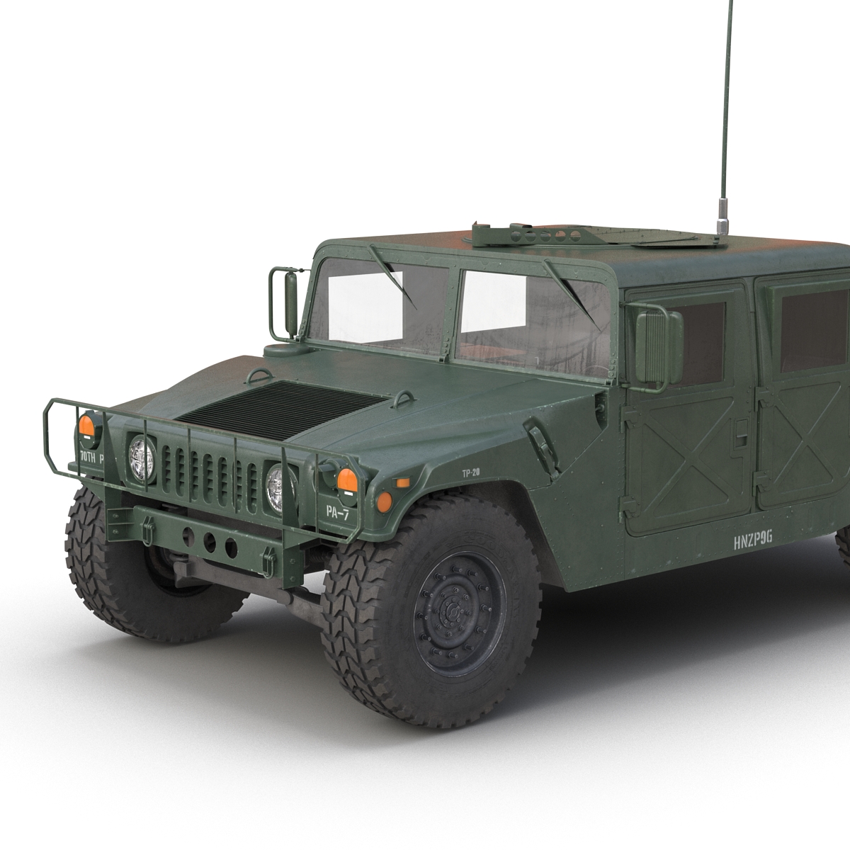 3D Humvee Rigged model