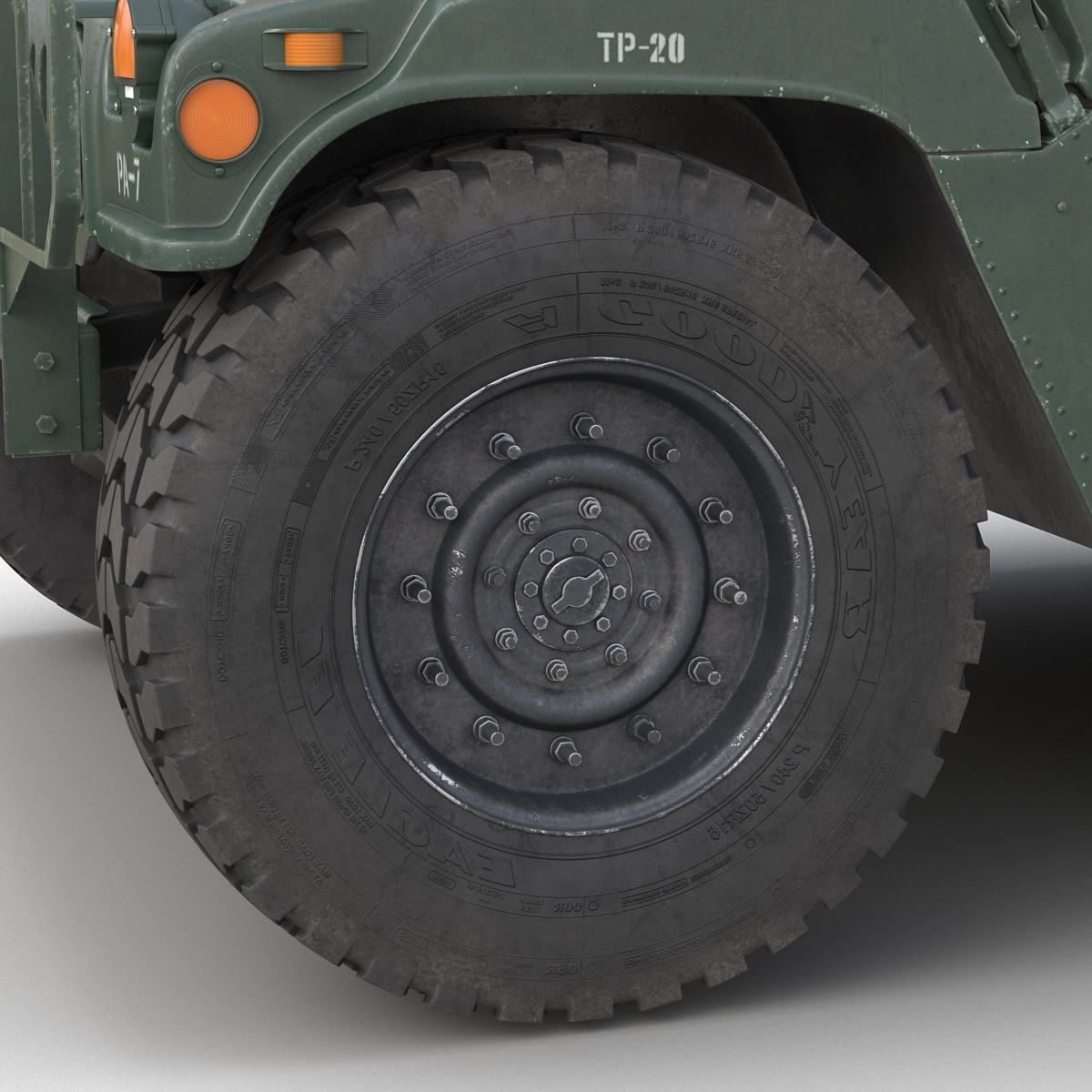 3D Humvee Rigged model