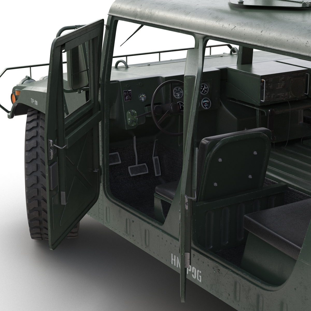 3D Humvee Rigged model