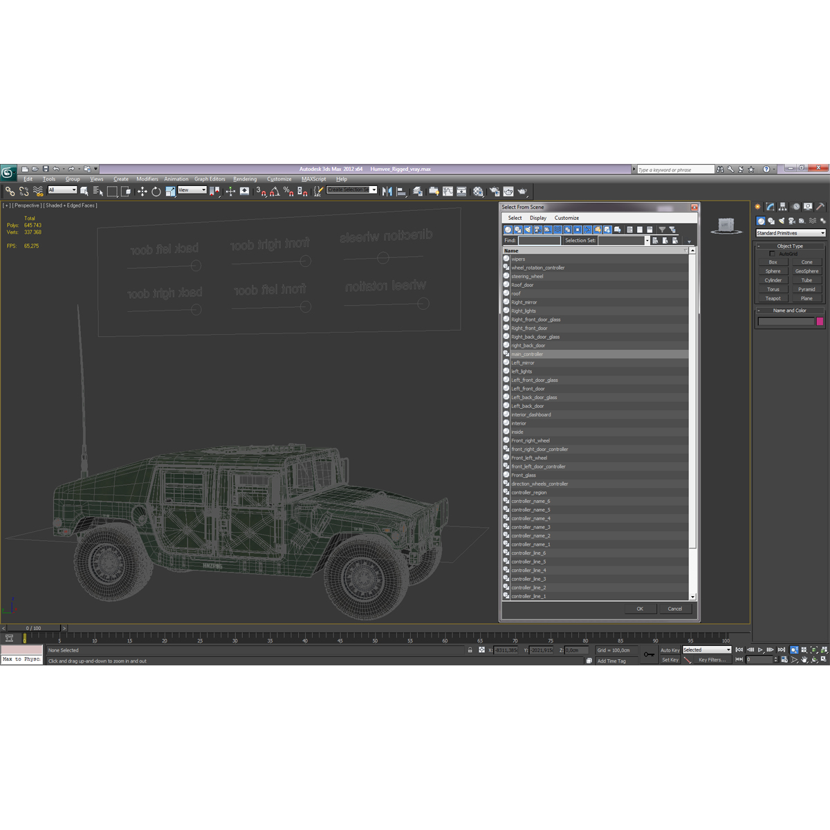 3D Humvee Rigged model