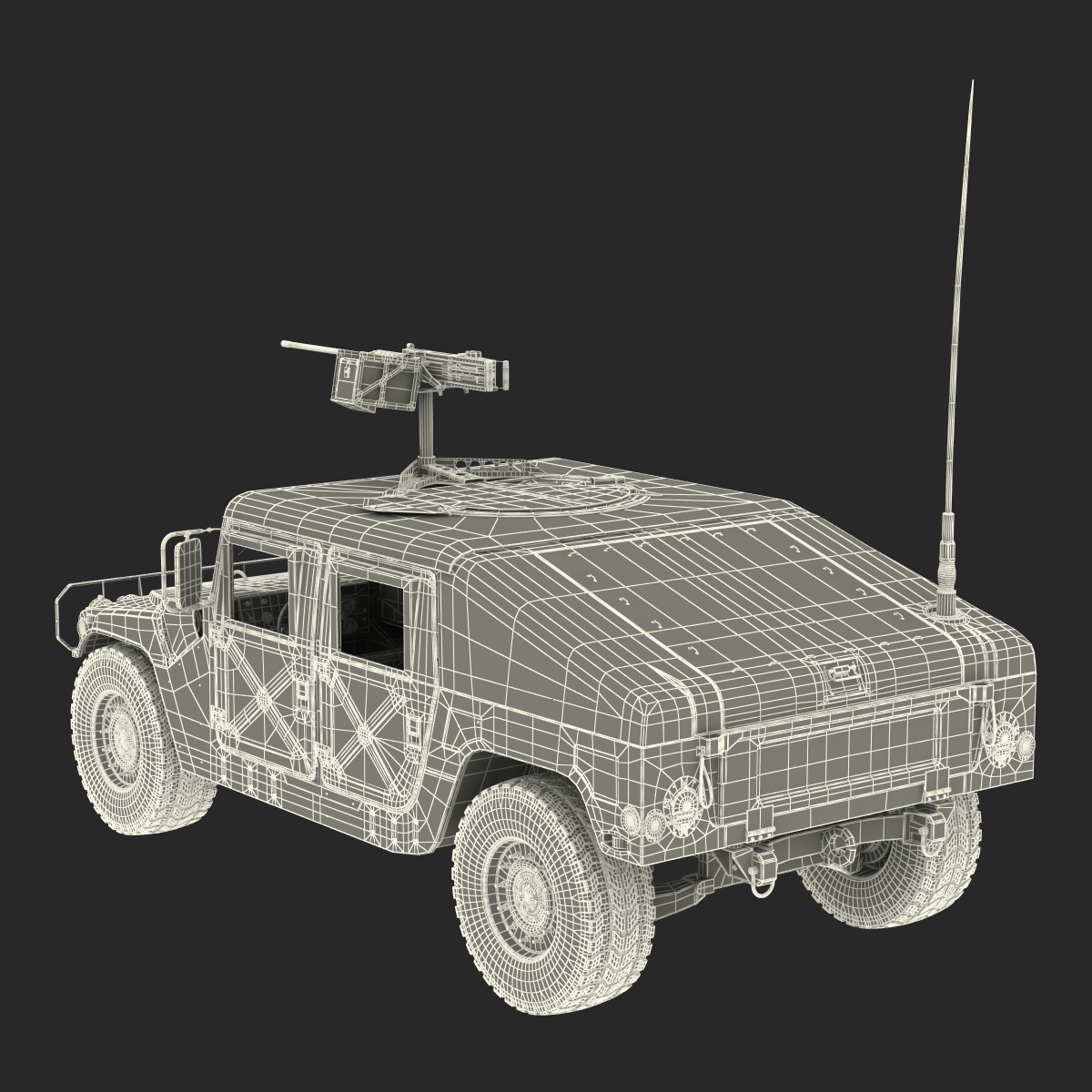 3D Humvee Rigged model