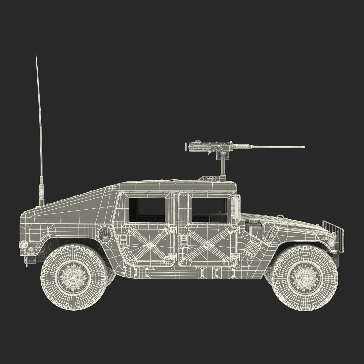 3D Humvee Rigged model