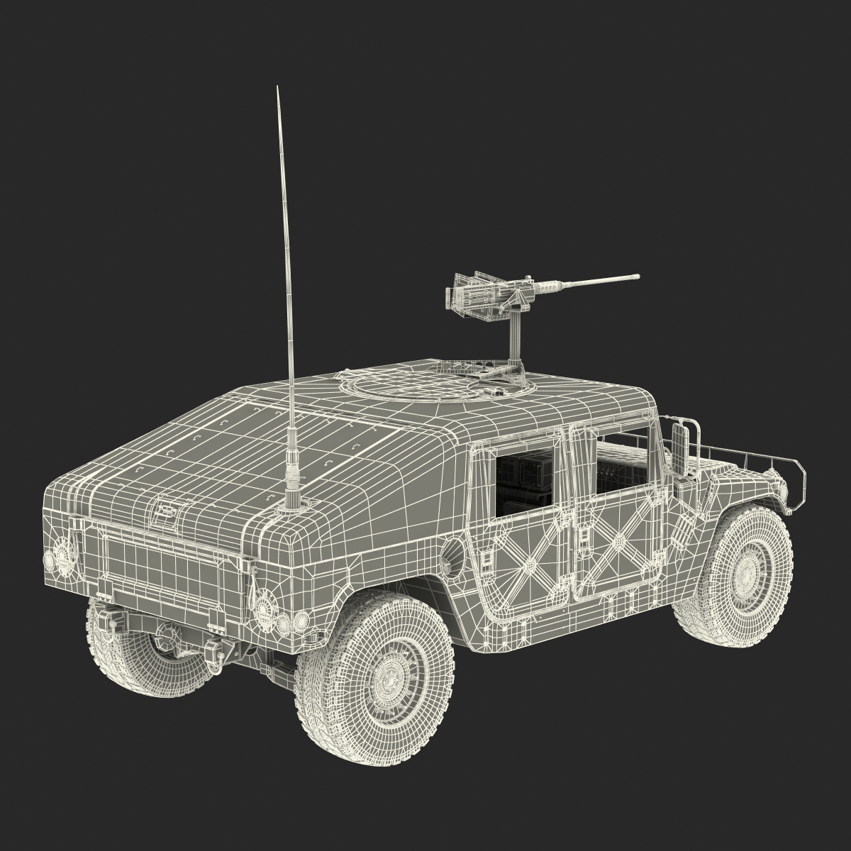 3D Humvee Rigged model