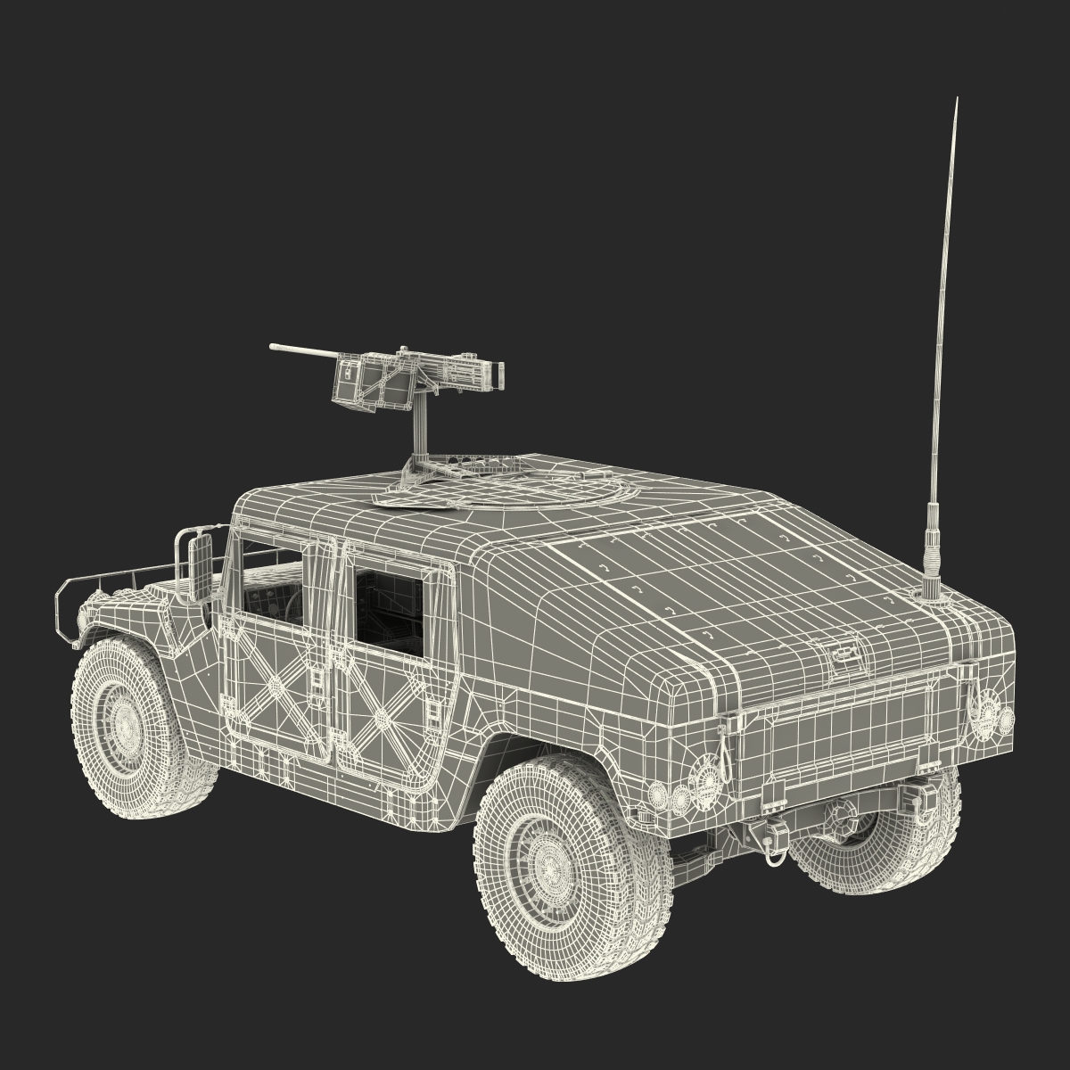 3D Humvee Rigged model