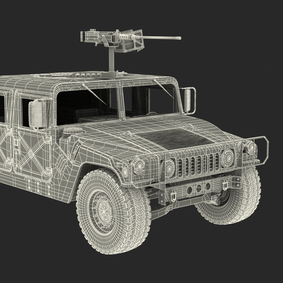 3D Humvee Rigged model