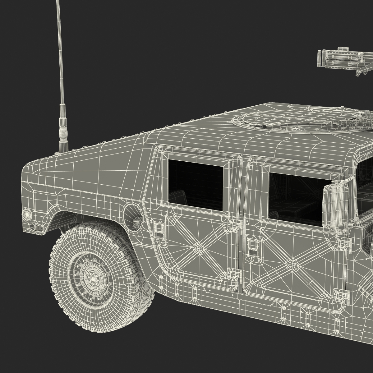 3D Humvee Rigged model