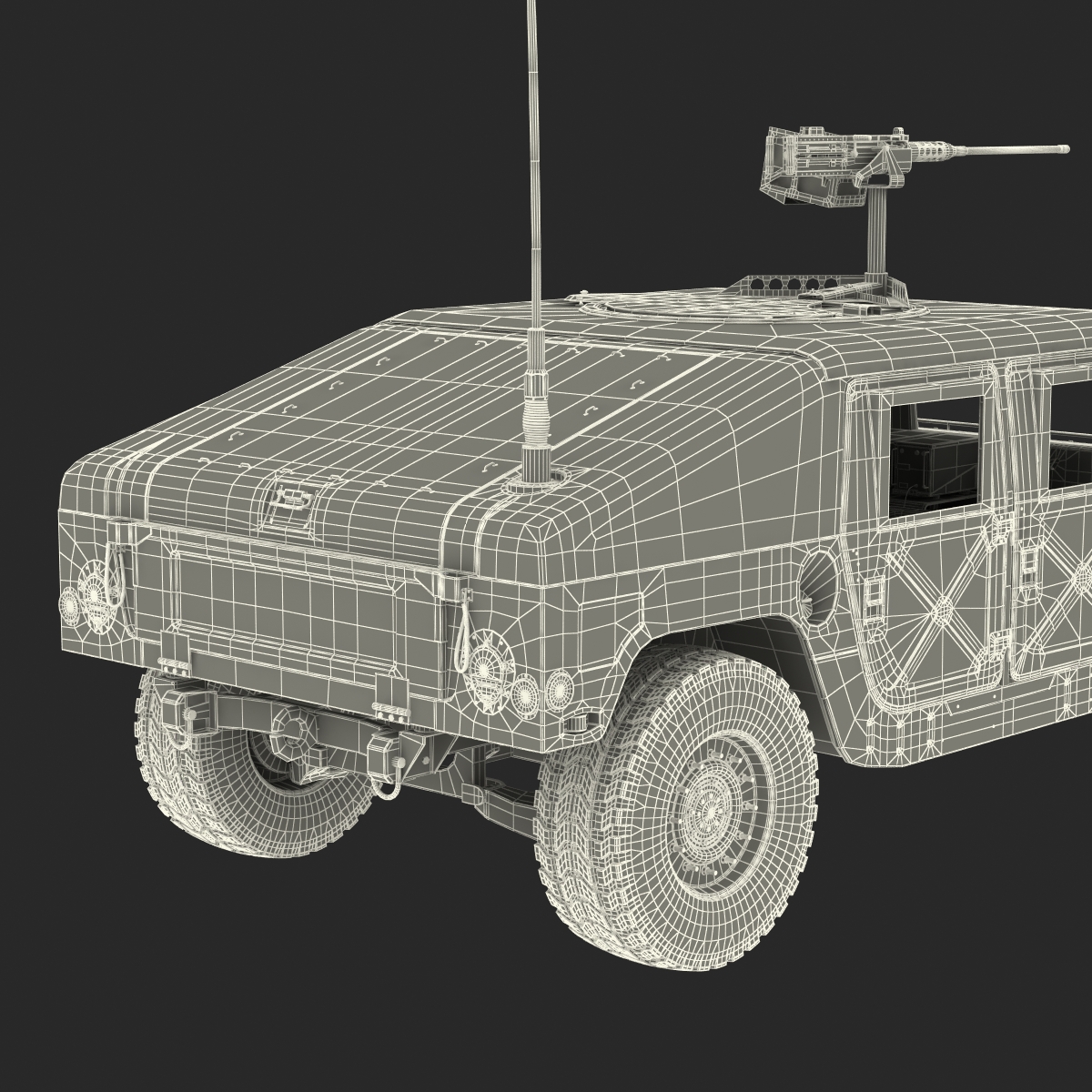 3D Humvee Rigged model