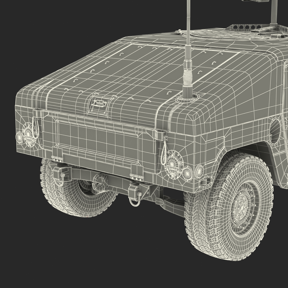 3D Humvee Rigged model