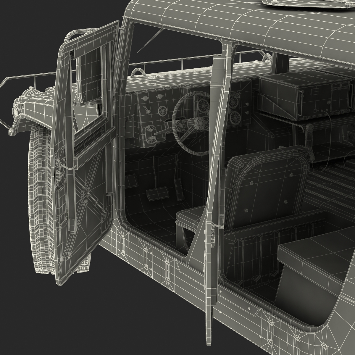 3D Humvee Rigged model