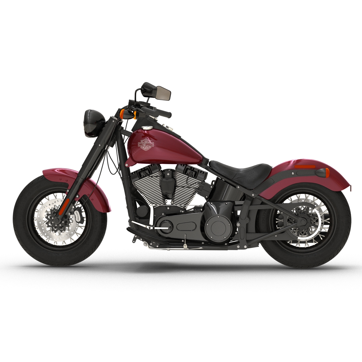 Harley Davidson Softail Slim 2016 Red 3D