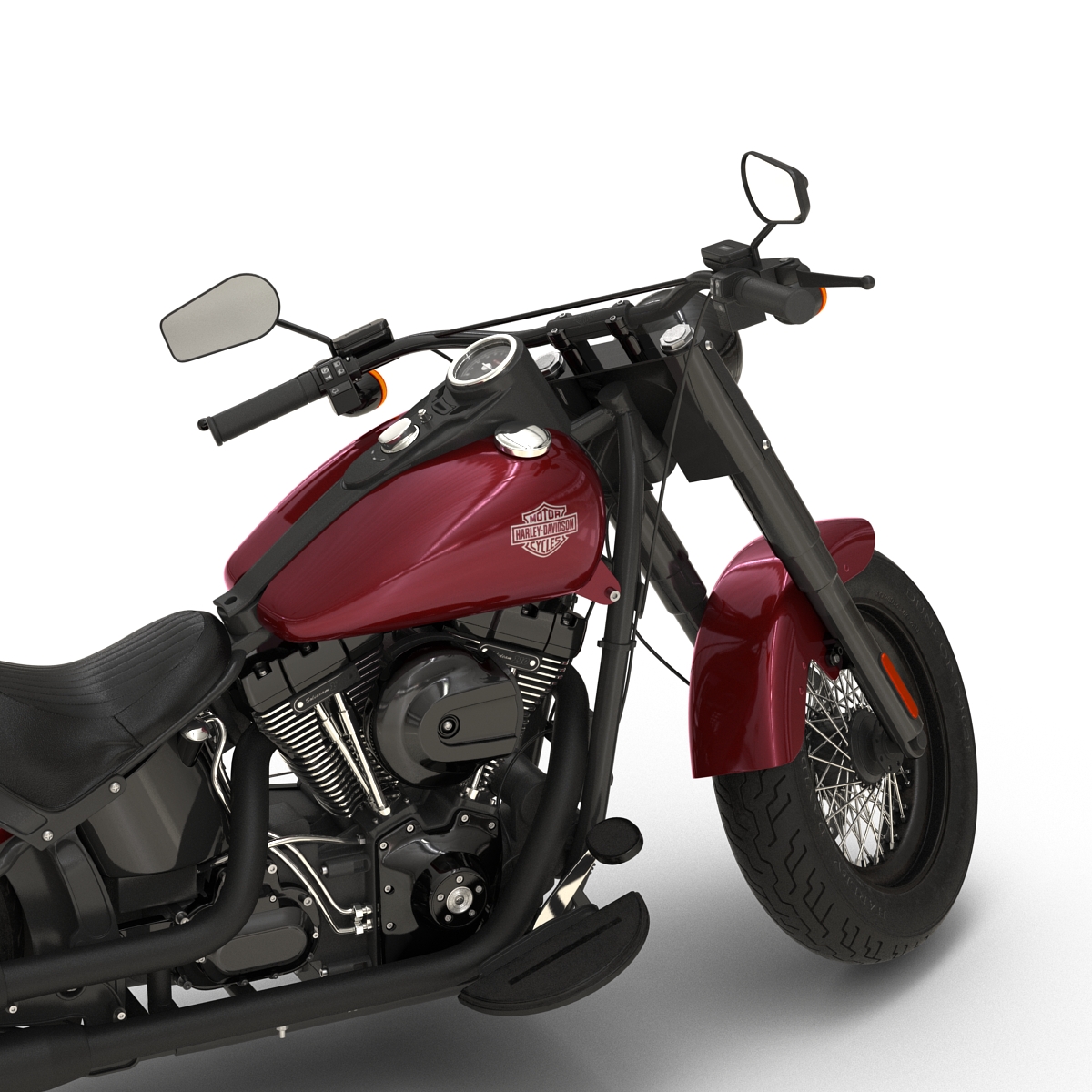 Harley Davidson Softail Slim 2016 Rigged Red 3D model