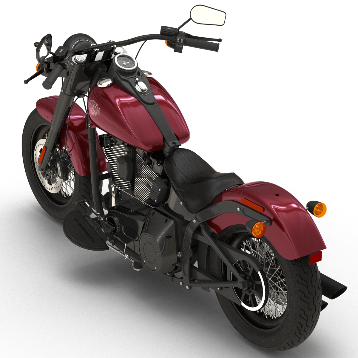 Harley Davidson Softail Slim 2016 Rigged Red 3D model