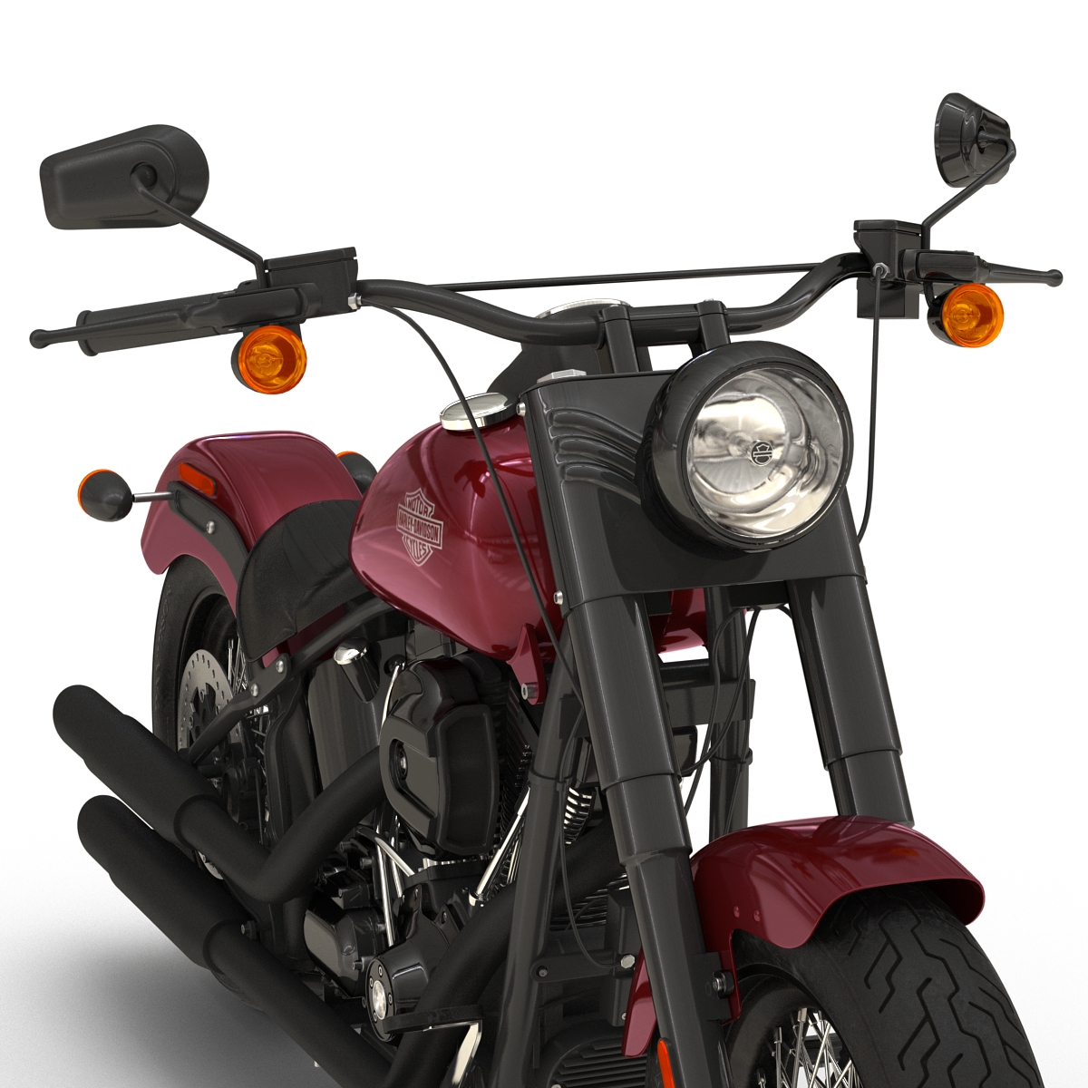 Harley Davidson Softail Slim 2016 Rigged Red 3D model