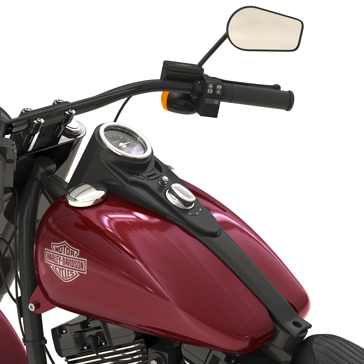 Harley Davidson Softail Slim 2016 Rigged Red 3D model