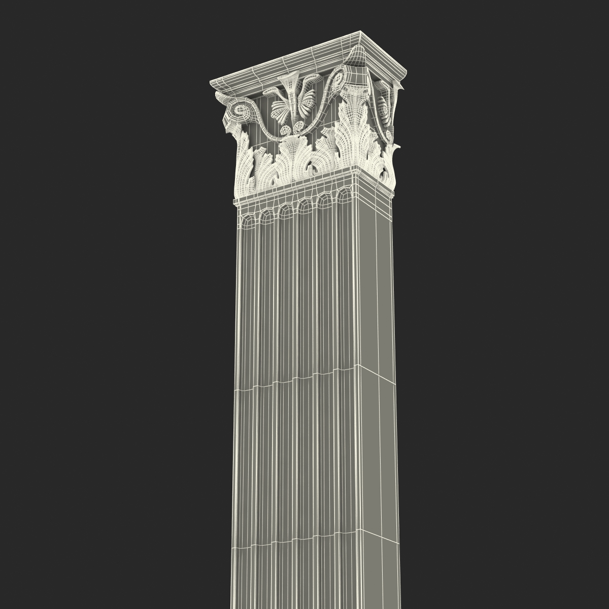 3D Column Corinthian Greco Roman 3