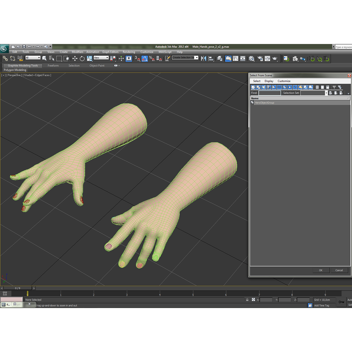 3D Man Hands 2 Pose 3 model