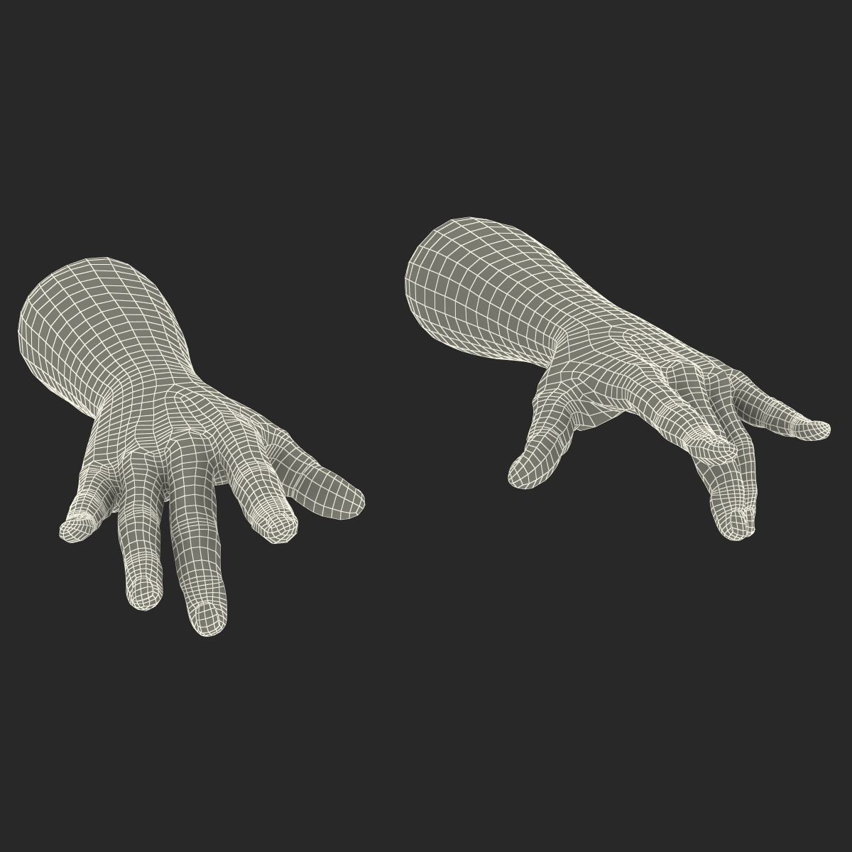 3D Man Hands 2 Pose 3 model