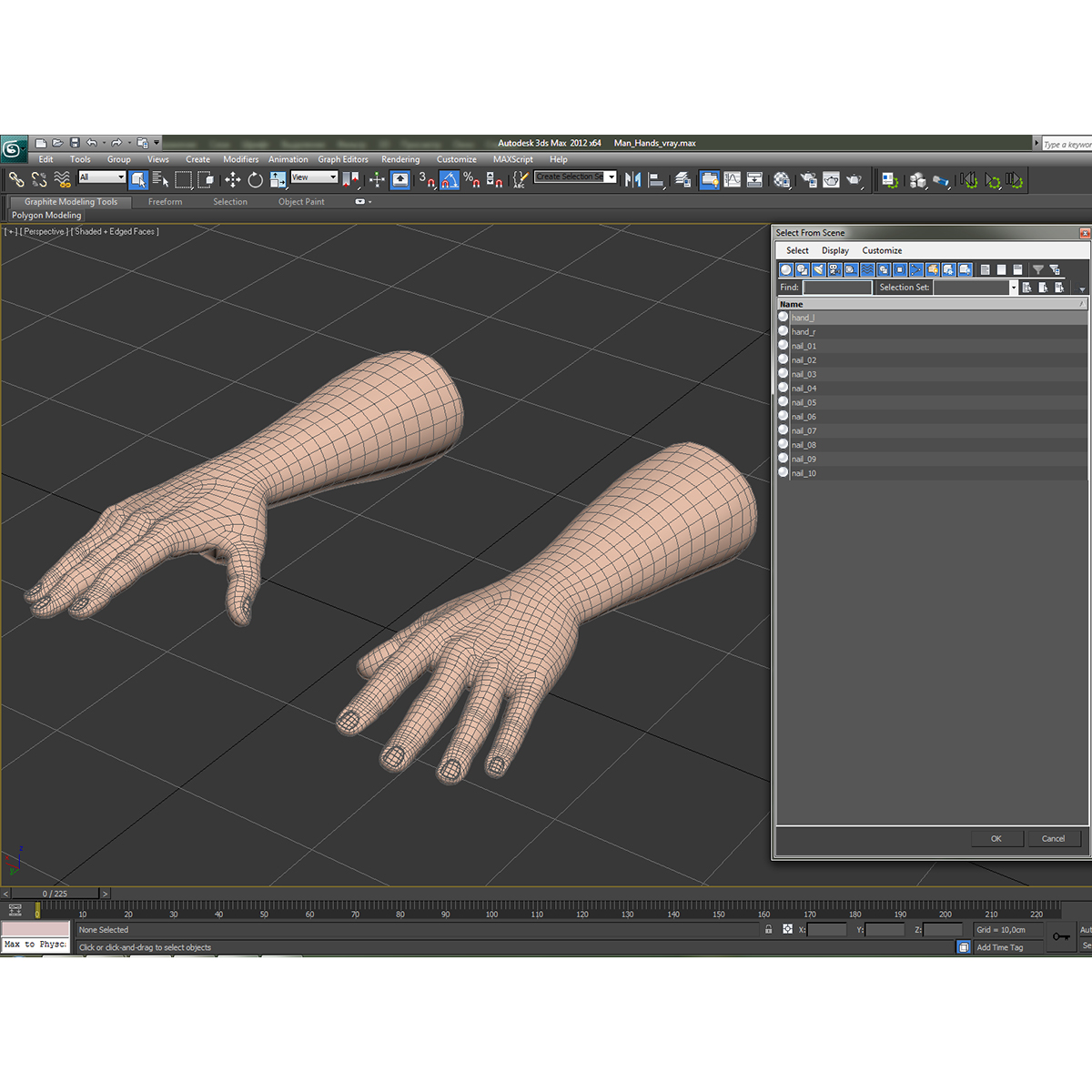 African Man Hands 2 3D model