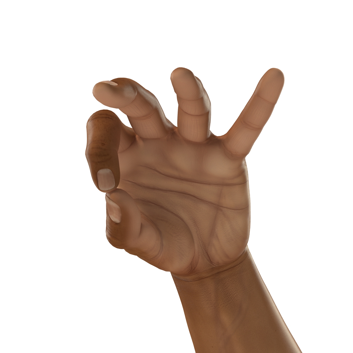 3D African Man Hands 2 Pose 5