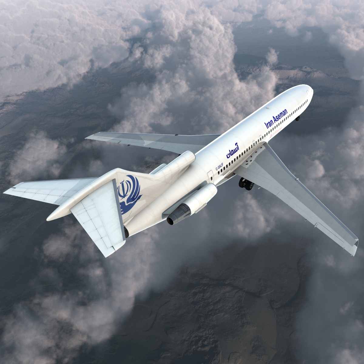 3D Boeing 727 200 Iran Aseman