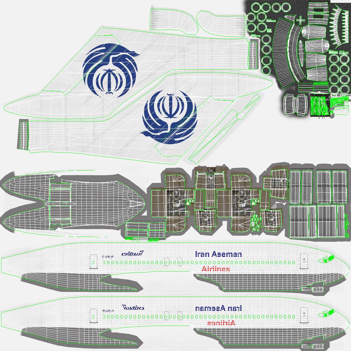 3D Boeing 727 200 Iran Aseman