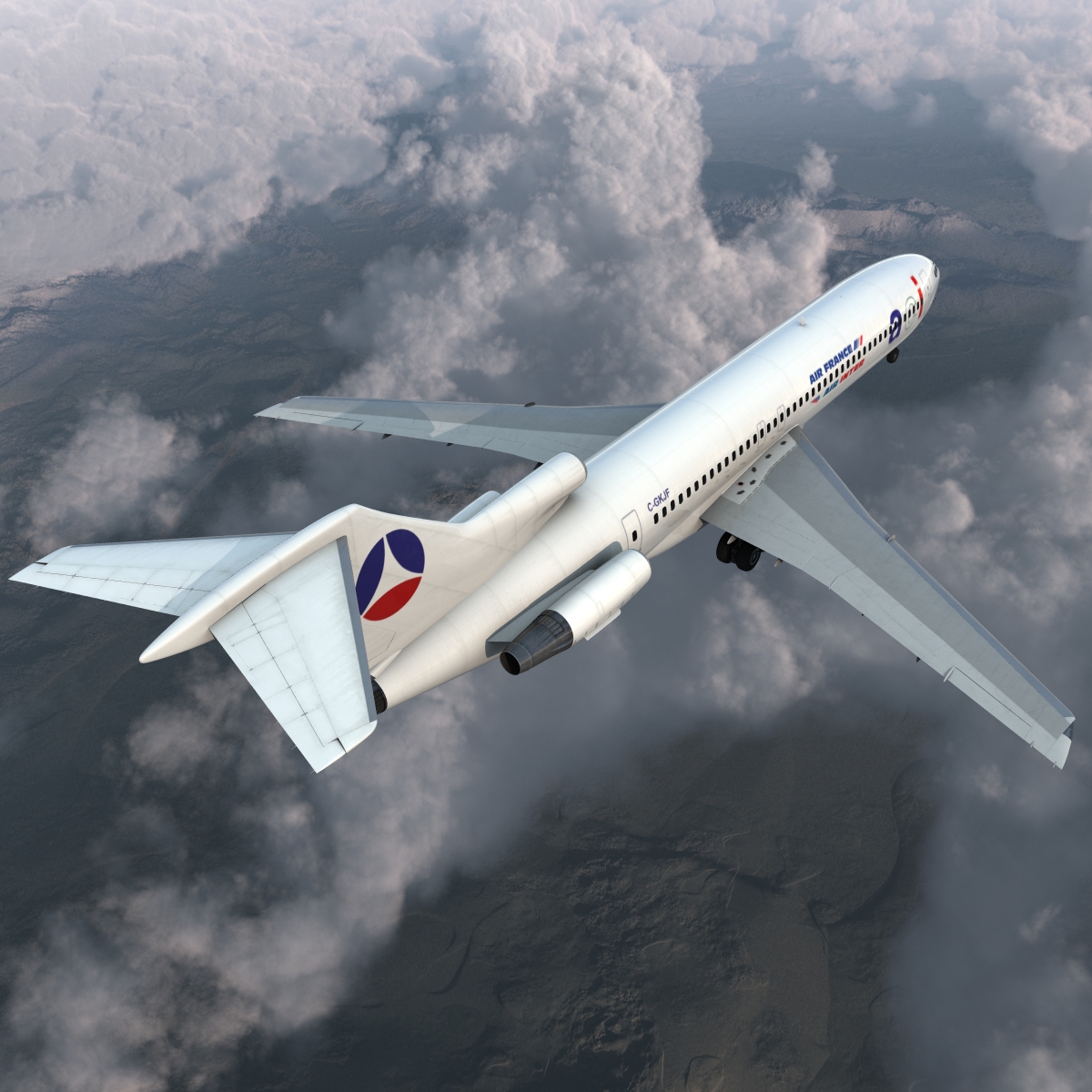 3D model Boeing 727 200 Air France