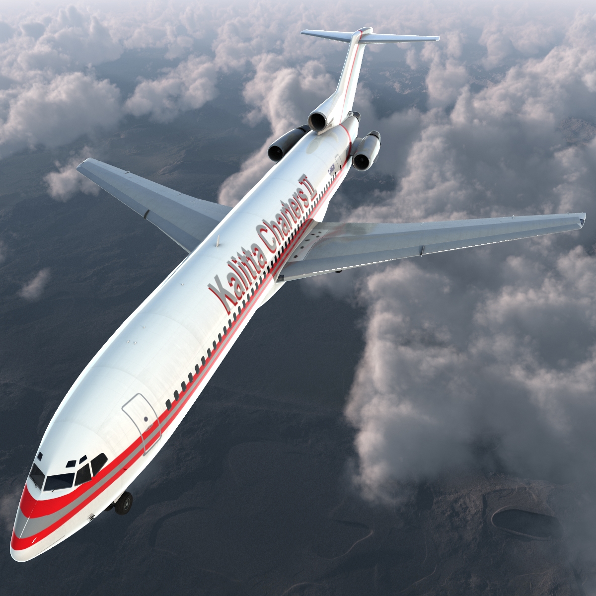 3D Boeing 727 200 Kalitta Air