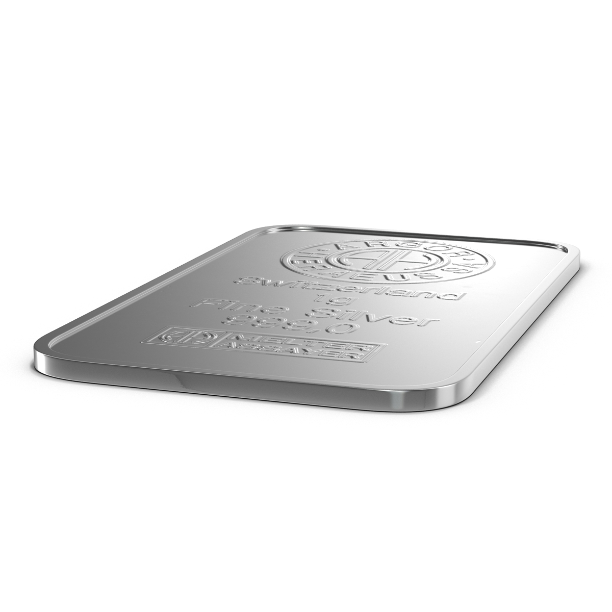 3D Silver Bar 1g model