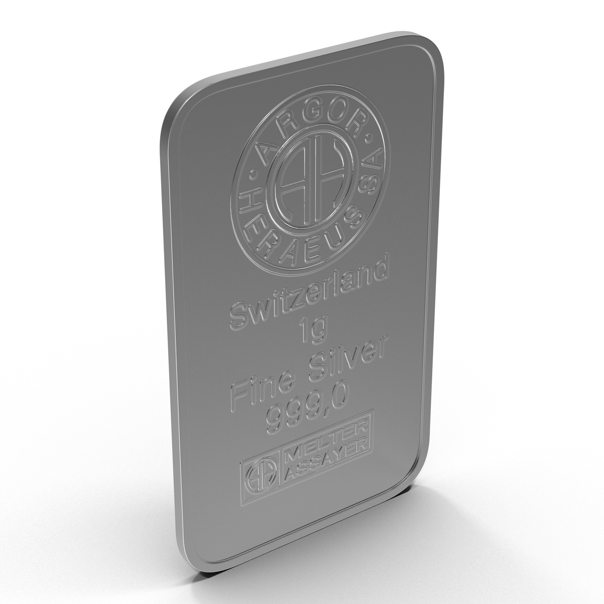 3D Silver Bar 1g model