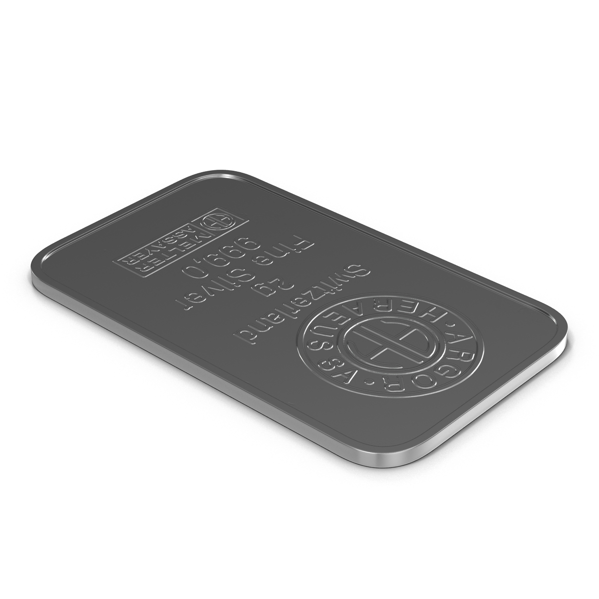 3D Silver Bar 2g model