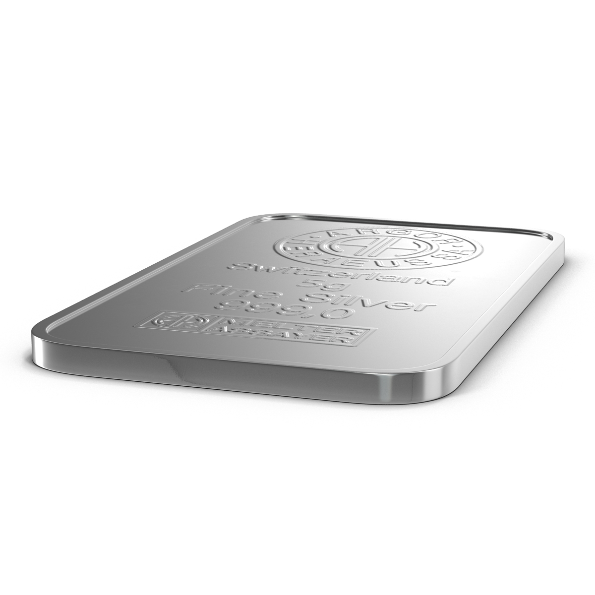 3D Silver Bar 5g model