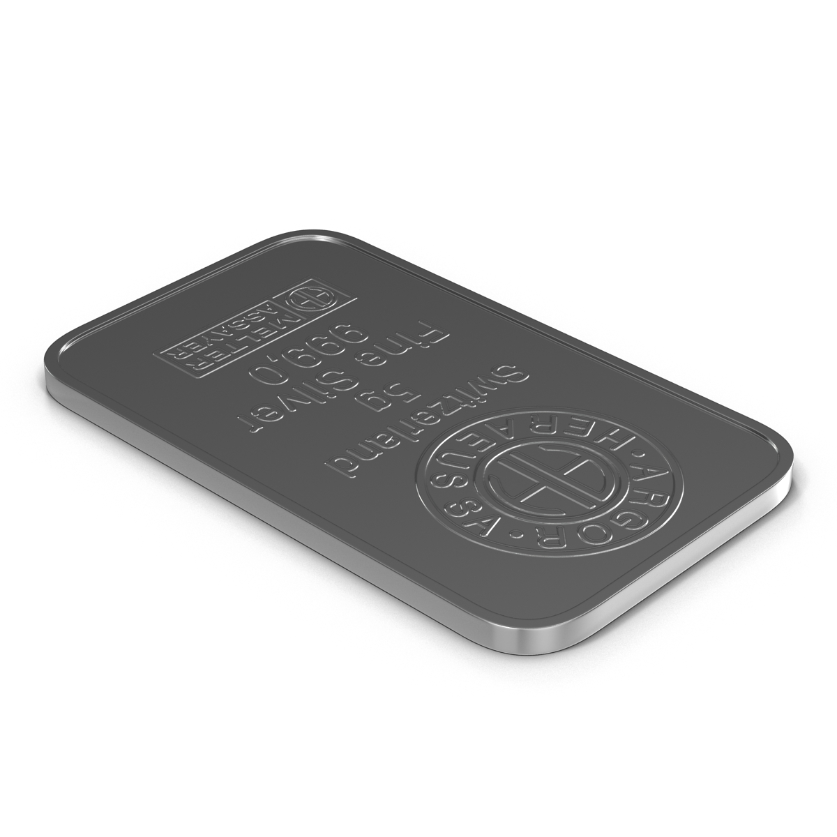 3D Silver Bar 5g model