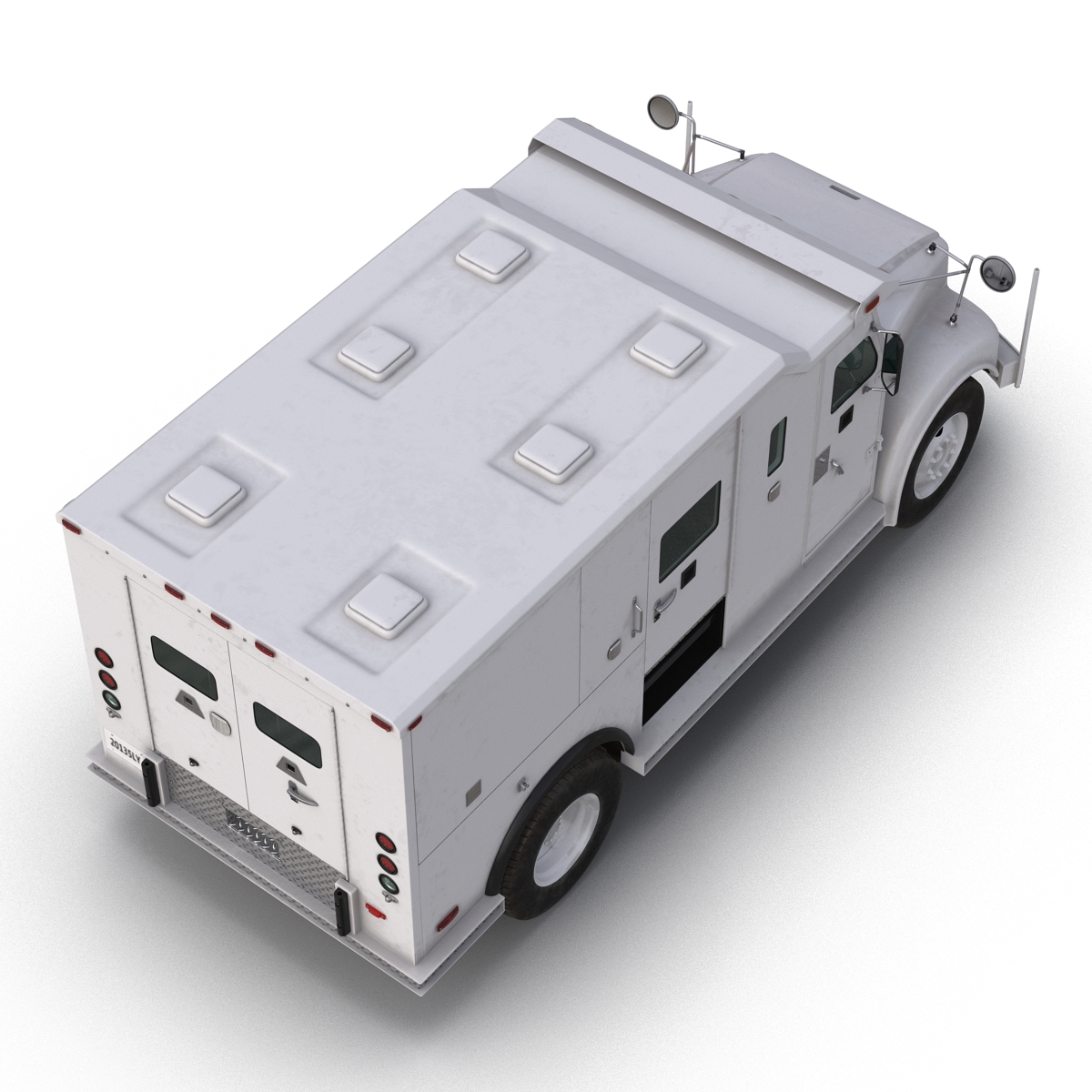 3D Armored Cash Transport Car Rigged model