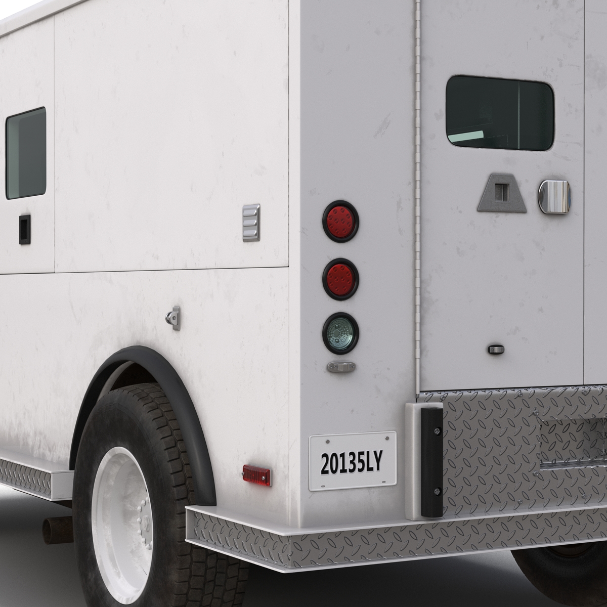 3D Armored Cash Transport Car Rigged model