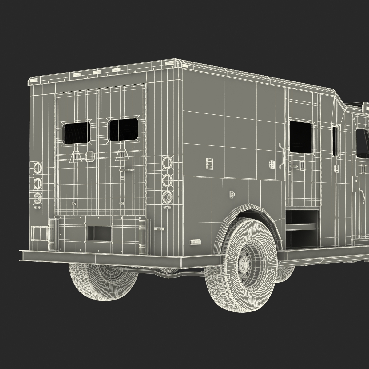 3D Armored Cash Transport Car Rigged model