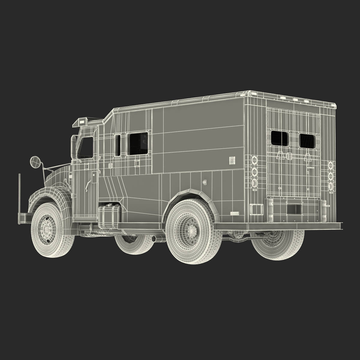 3D Armored Cash Transport Car Rigged model