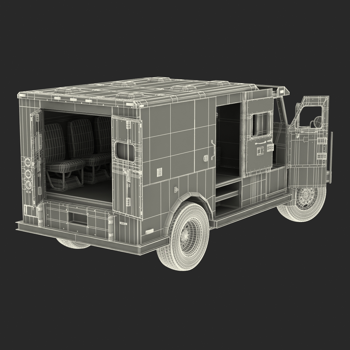 3D Armored Cash Transport Car