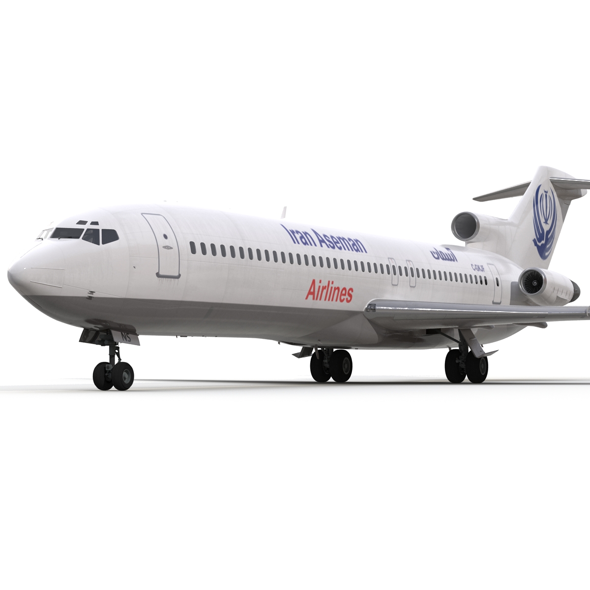 3D Boeing 727 200 Iran Aseman Rigged model