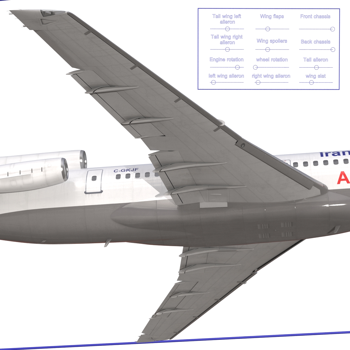 3D Boeing 727 200 Iran Aseman Rigged model