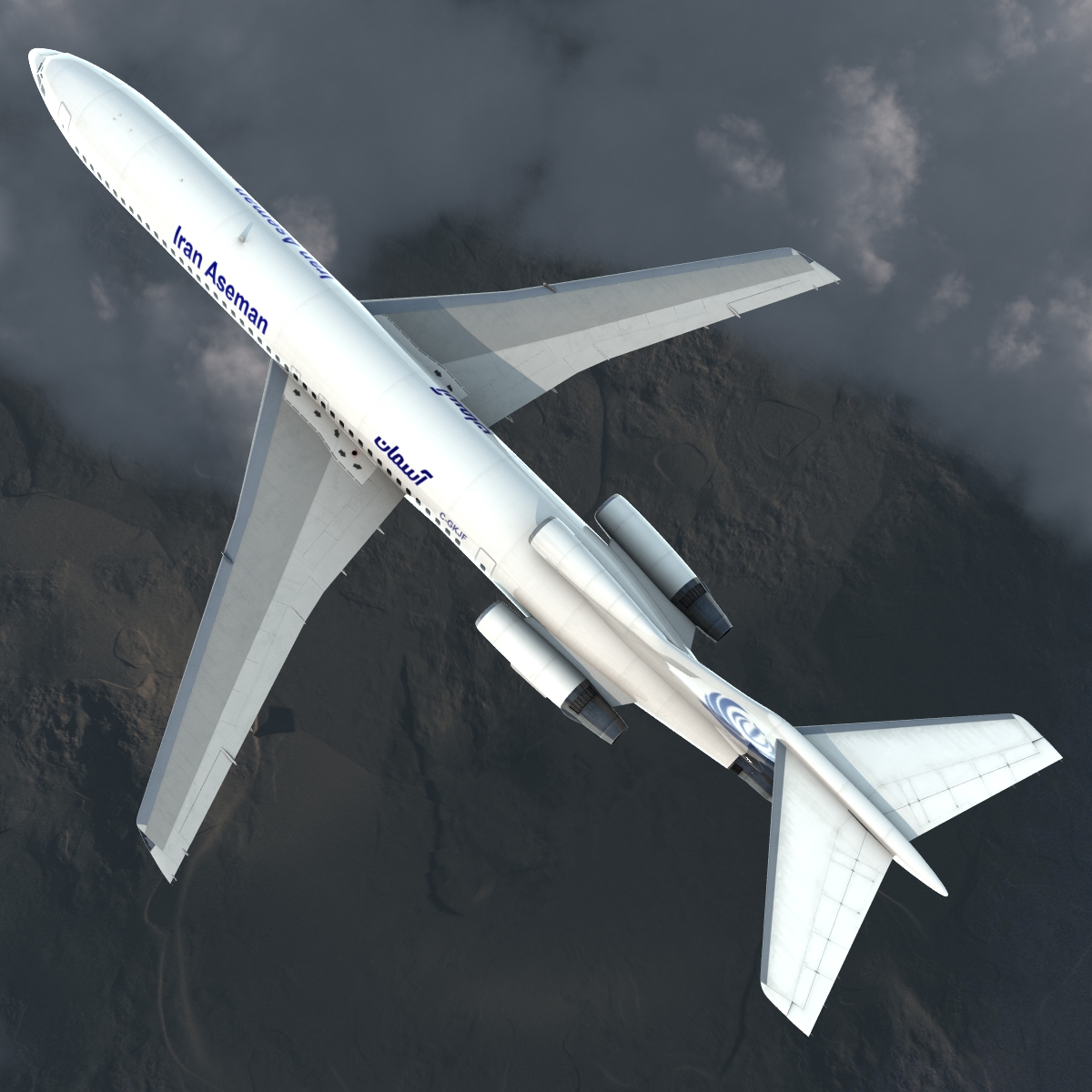 3D Boeing 727 200 Iran Aseman Rigged model