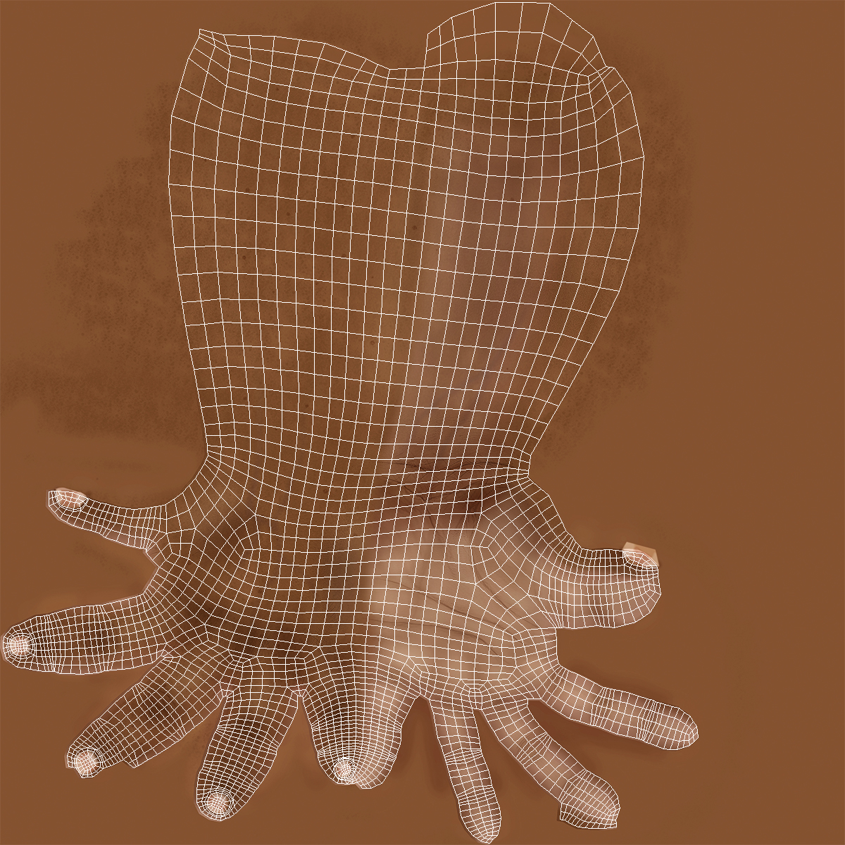 3D model African Man Hands 3 with Fur Pose 3