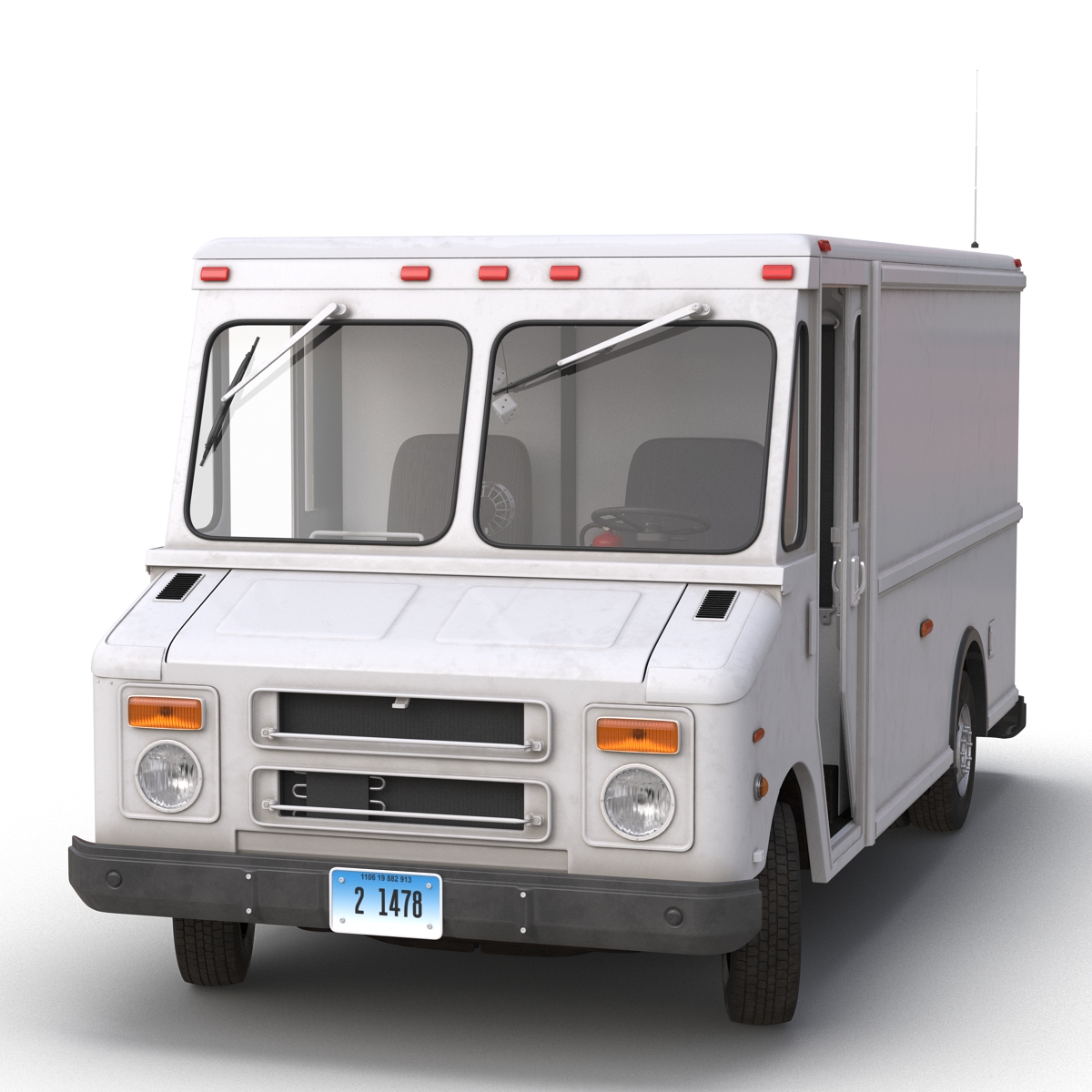 Post Office Truck Rigged 3D model