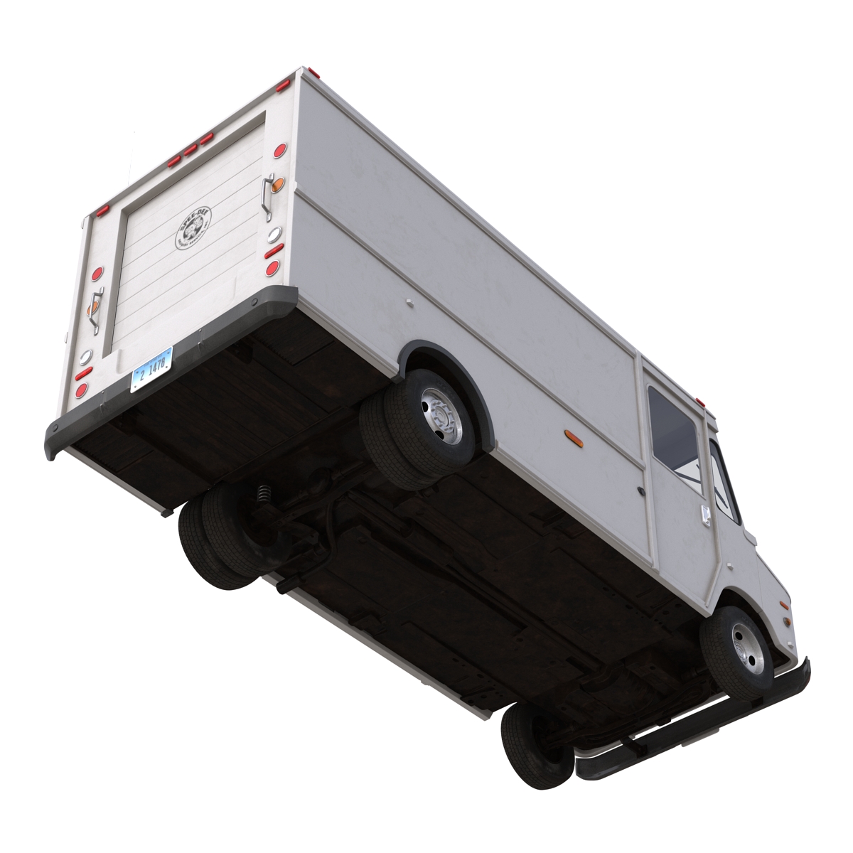 Post Office Truck Rigged 3D model