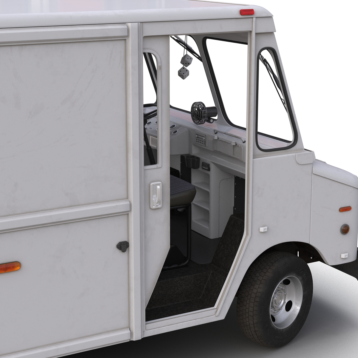 Post Office Truck Rigged 3D model