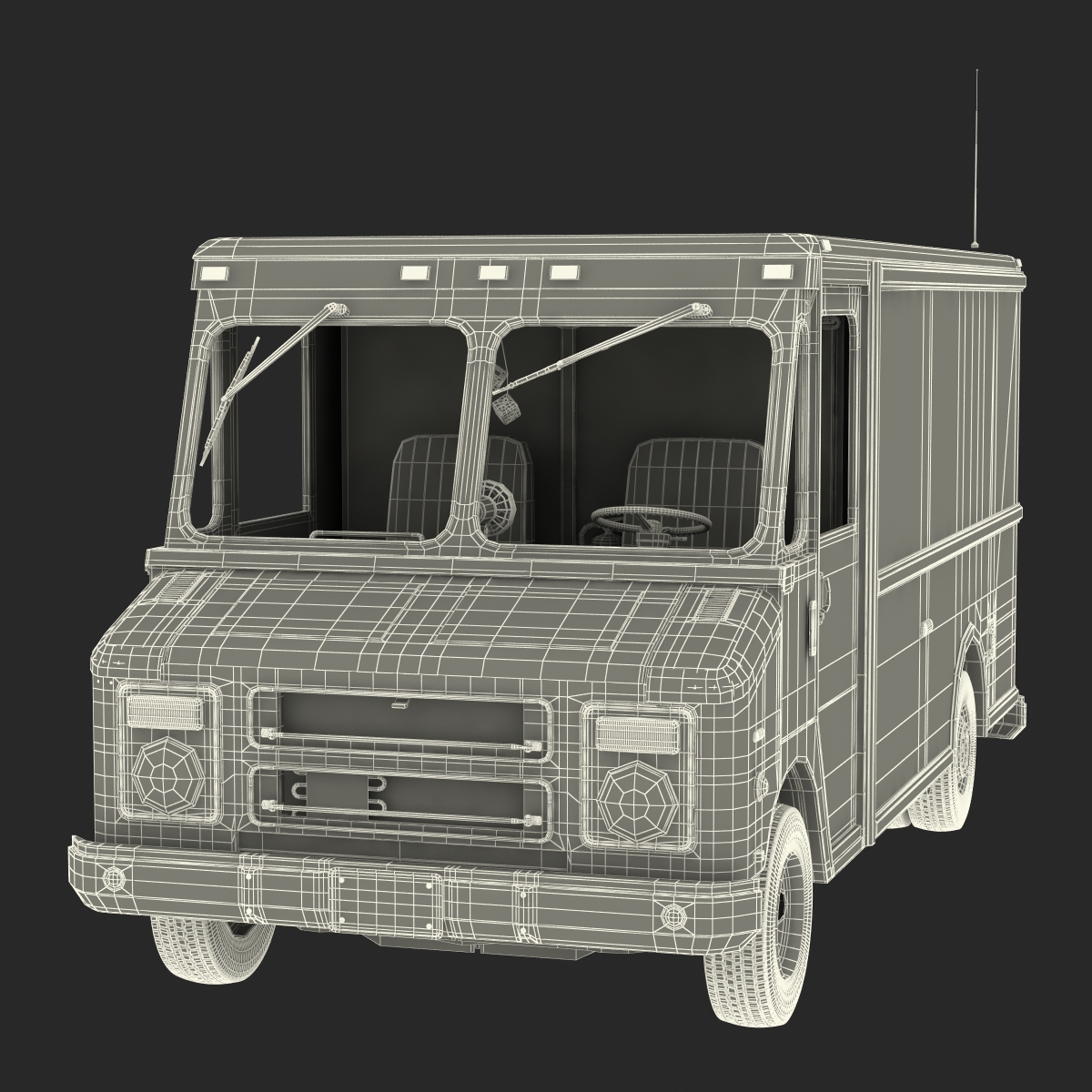 Post Office Truck Rigged 3D model